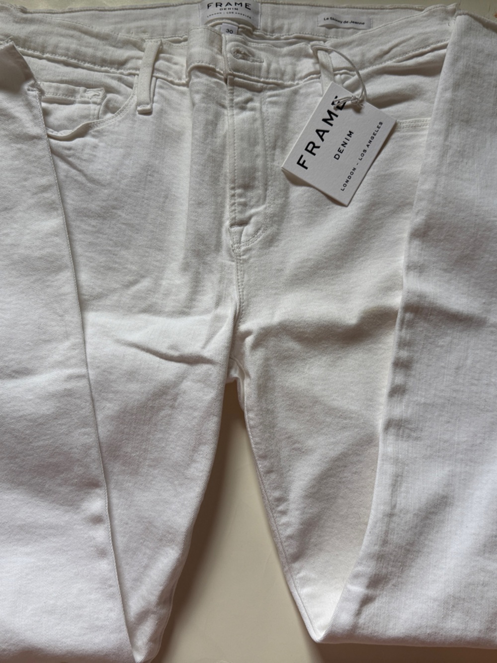Frame Denim Straight Leg Jeans in White